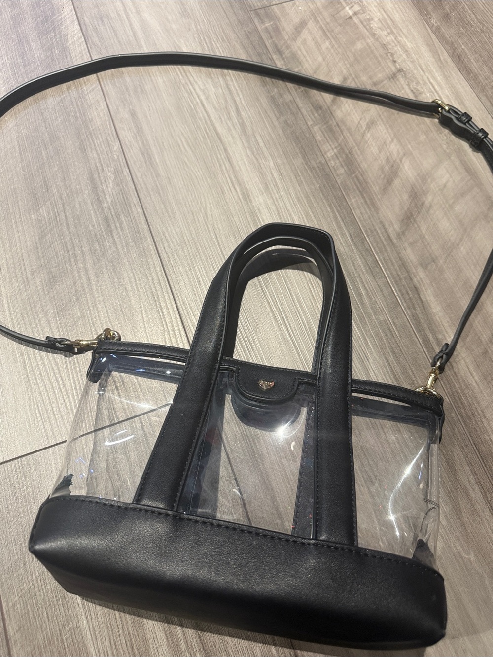 Stoney Clover Lane Clear Tote with Black Trim and Adjustable Strap